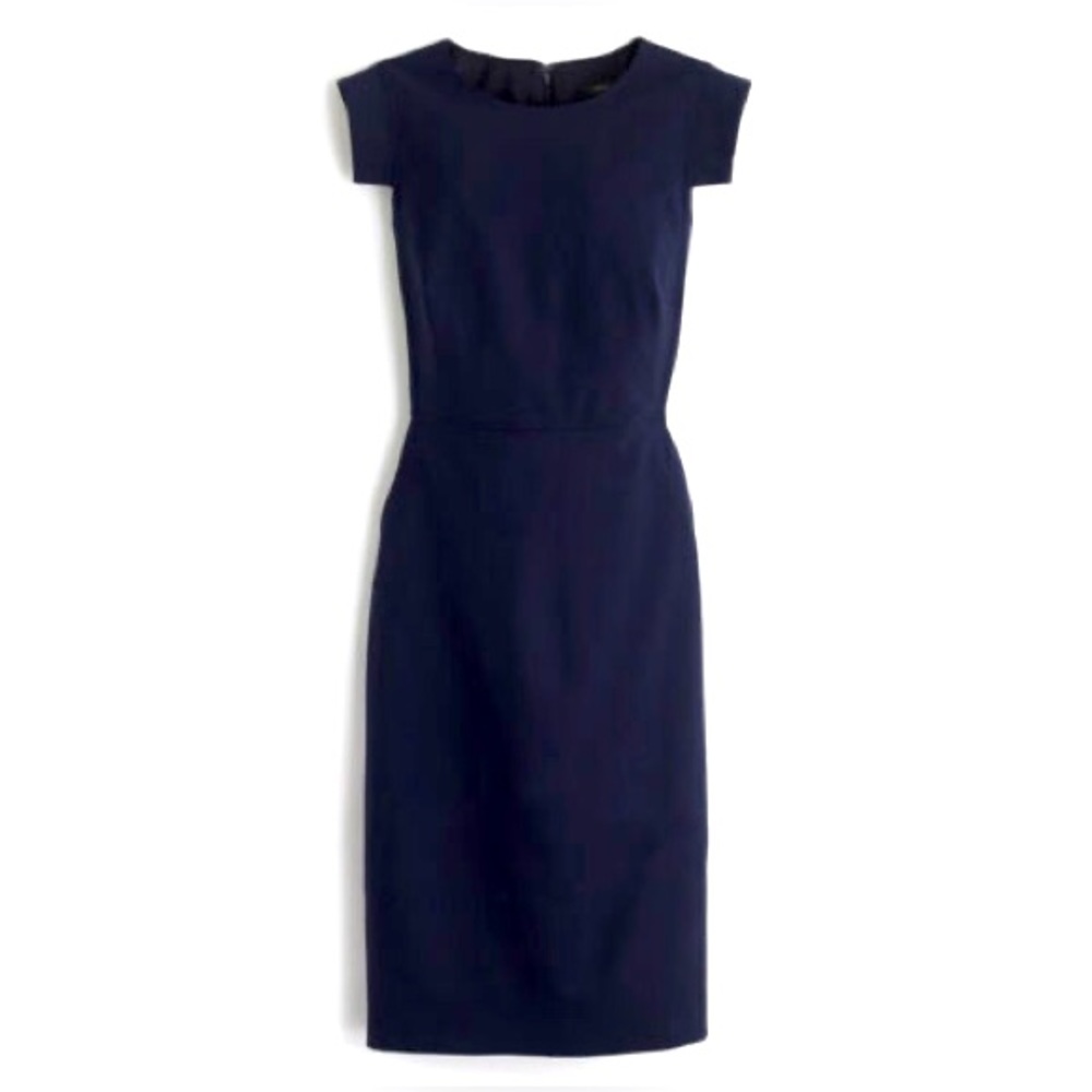 J CREW Resume Dress sz 8P Navy Blue -